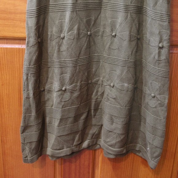 Milly Bahia Jacquard Green Knit Floral Baubles Fairycore Midi Tank Dress LG - Picture 5 of 15